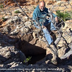 A very pleased Ian sitting next to the waterhole