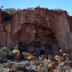 The cave from track level