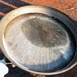 Iced up saucepan