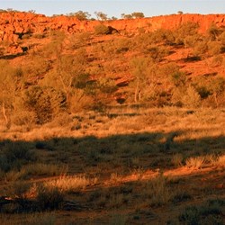 Rising sun lights up the breakaway