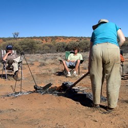 Kris baking in the camp oven