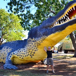 Woman wrestles giant spotted croc at Wyndham