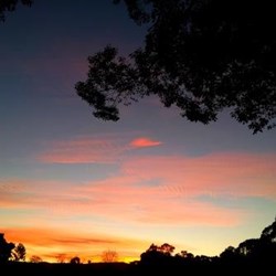 sunset over the showground camp