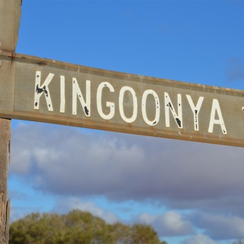This old Sign when Kingoonya was on the road to Alice Springs