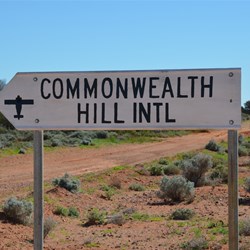 Sign to the Commonwealth Hill Airstrip