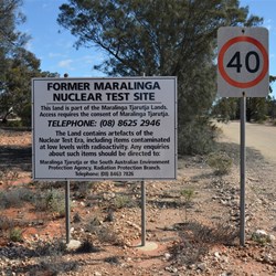 Entering Maralinga Village