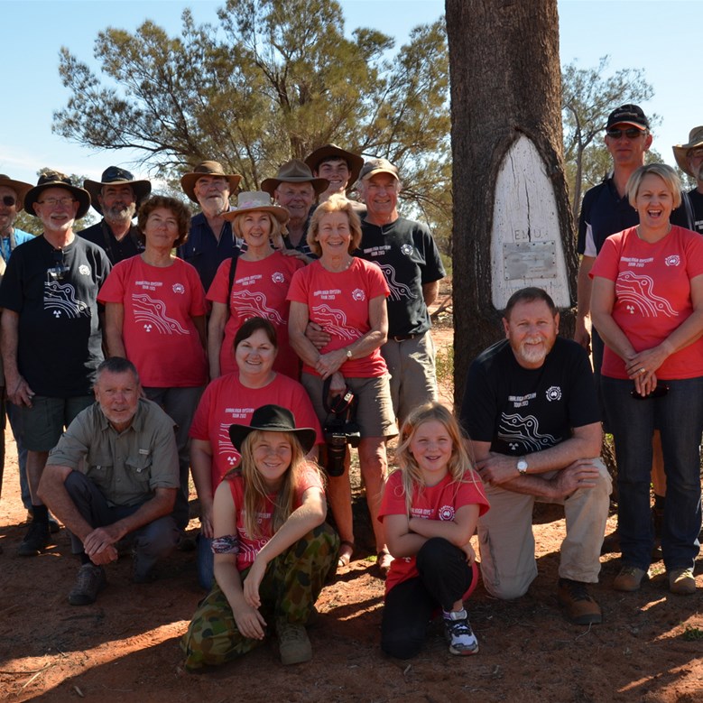 Group Photo by Len Beadells - Emu Blaze Tree