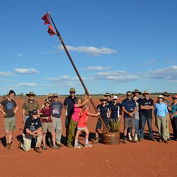 Group photo by the old Wind Sock