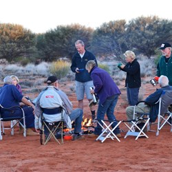 Our campfire for breakfast next morning on the Dingo Road
