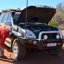 The BMR Roads were excellent - so time to inflate tyres after the Anne Beadell Highway