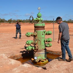 Capped well at one of the drilling sites