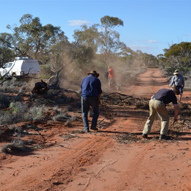 Removing storm damage along Browny's Highway