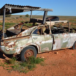 Old vehicle used for collecting Rabbits out along the Caravan Track