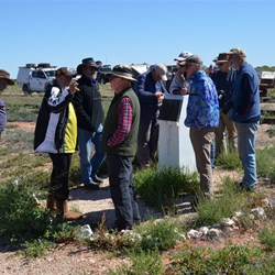 Robin with the group at Daisy Bates Memorial at Ooldea