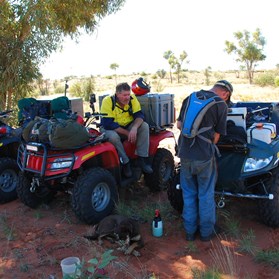 A quick rest in whatever shade is available