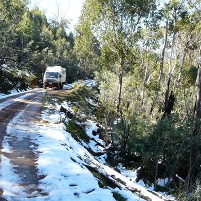 Can you see the white truck?