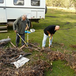Steve & Chicka get the fire underway