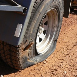 Now that's a stake and one stuffed tyre as a result!