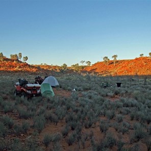 Campsite in the sheltered valley.