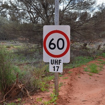 A speed limit sign hundreds of kilometres from no where