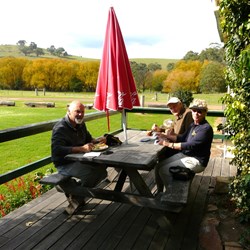 Lunch out on the deck at the pub