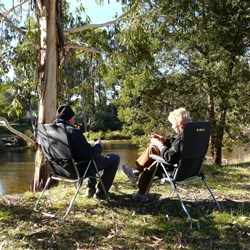 Relaxing by the river at Eaglevale campground