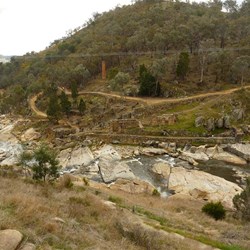 Adelong Gold Mine ruins in the gully