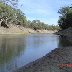 River and beach below the camp site