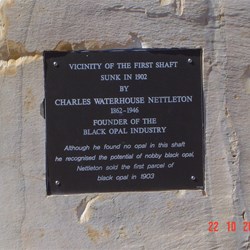 Plaque at site of first shaft