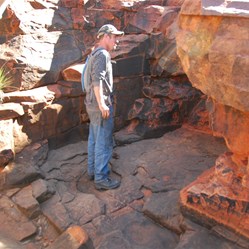 Searching the Erica Range creeks on foot