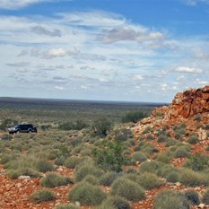 The Navara on the lower rises of Mt Finke