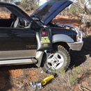 The shower water warming in the afternoon sun.