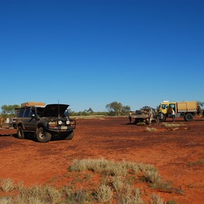 The support team break camp