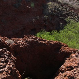 The sink hole at the top of the range