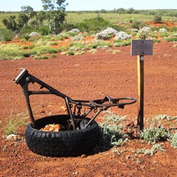 All that's left of an abandoned motorcycle at Well 37
