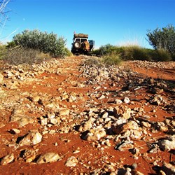 It was slow going over the sharp rocks