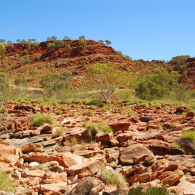 The rugged country to the west