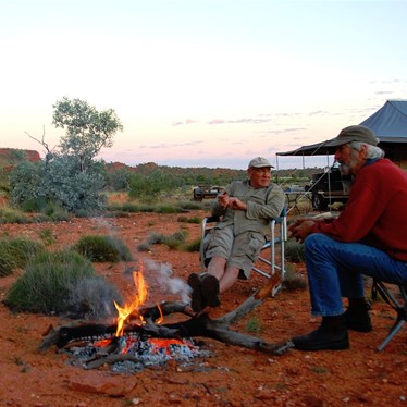 Larry and Jaydub enjoying the campfire