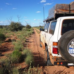 Running parallel to the dunes just east of Wanna Lakes