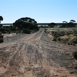 The turnoff to Emu nuclear test site