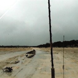 Crossing the first of many salt lakes