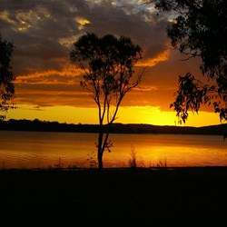 Sunset Over Leslie Dam, Qld