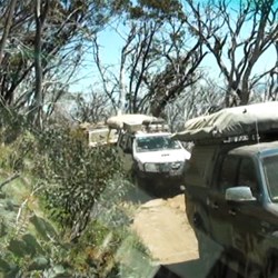 Letting a group of 10 cars go by.  They were on the scary side of the track