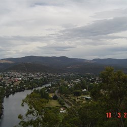 New Norfolk and the Derwent River from Pulpit Rock