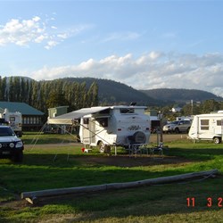 Camping area at Huonville Caravan Park