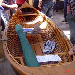 Fly Fishing canoe made from recycled timber from the old wooden water supply pipeline