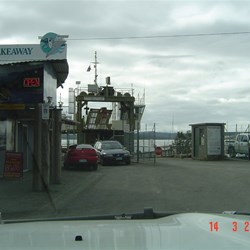Getting ready to load onto the Bruny Island Ferry
