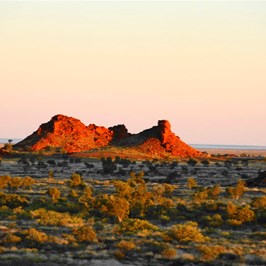 Sunrise on the nearby mountains