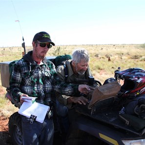 Jaydub and Alan checking the route at morning tea