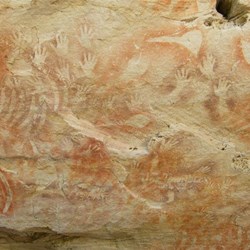 Aboriginal rock painting and etching